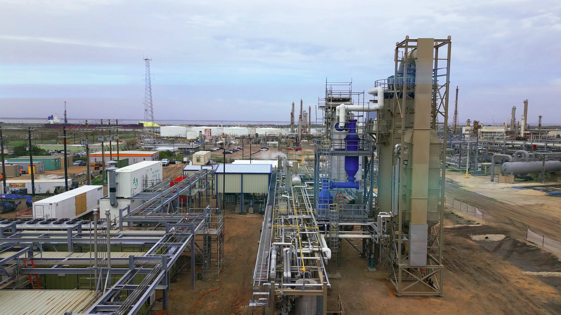 The Project Pathfinder eFuels facility on the Corpus Christi ship channel